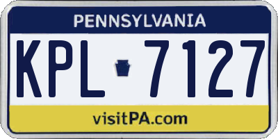 PA license plate KPL7127