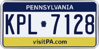 PA license plate KPL7128