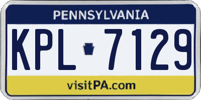 PA license plate KPL7129