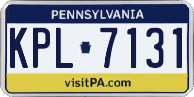 PA license plate KPL7131