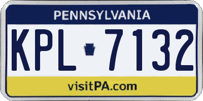 PA license plate KPL7132