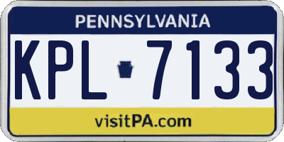 PA license plate KPL7133