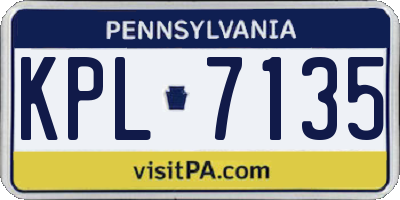 PA license plate KPL7135