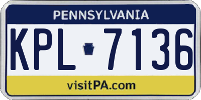 PA license plate KPL7136