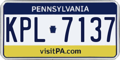 PA license plate KPL7137