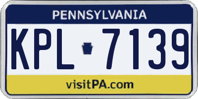 PA license plate KPL7139