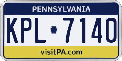 PA license plate KPL7140