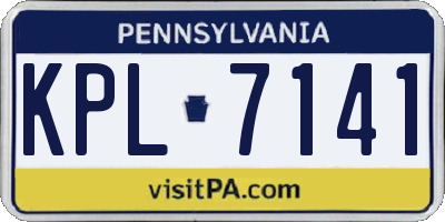 PA license plate KPL7141