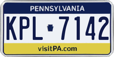 PA license plate KPL7142