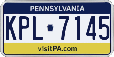 PA license plate KPL7145