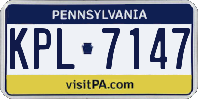 PA license plate KPL7147