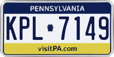 PA license plate KPL7149