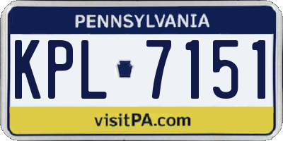 PA license plate KPL7151