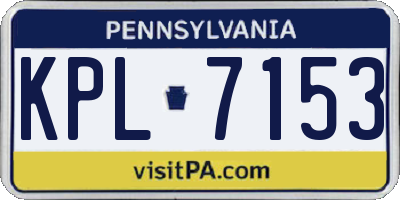 PA license plate KPL7153
