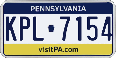 PA license plate KPL7154