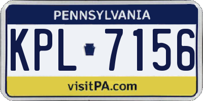 PA license plate KPL7156
