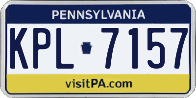 PA license plate KPL7157