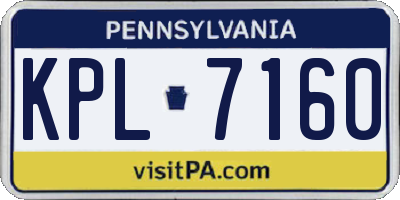 PA license plate KPL7160