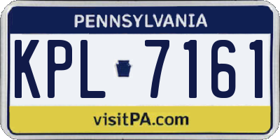 PA license plate KPL7161