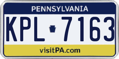 PA license plate KPL7163