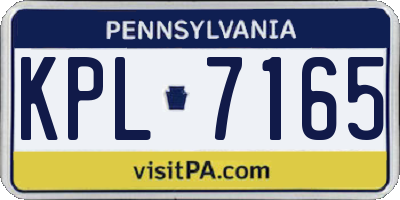 PA license plate KPL7165