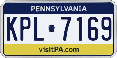 PA license plate KPL7169