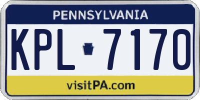 PA license plate KPL7170