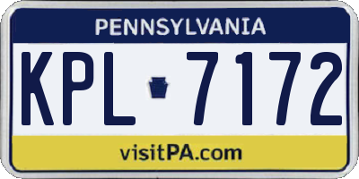 PA license plate KPL7172