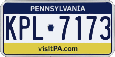 PA license plate KPL7173