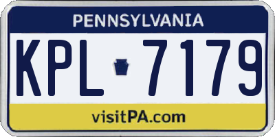 PA license plate KPL7179