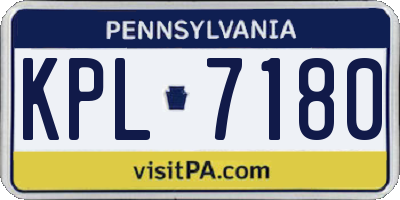 PA license plate KPL7180
