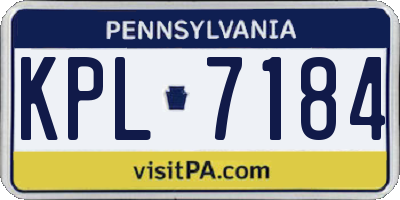 PA license plate KPL7184