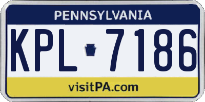 PA license plate KPL7186
