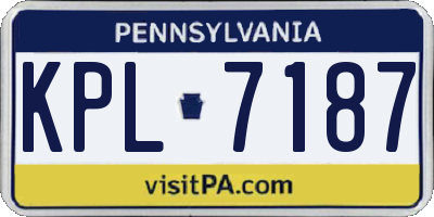 PA license plate KPL7187