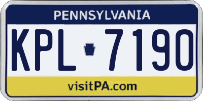 PA license plate KPL7190