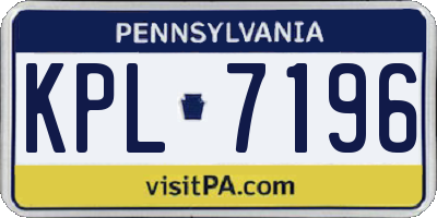 PA license plate KPL7196