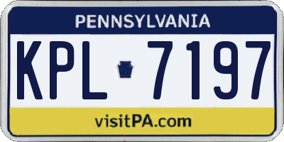 PA license plate KPL7197