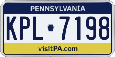 PA license plate KPL7198