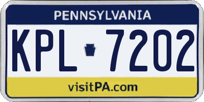 PA license plate KPL7202