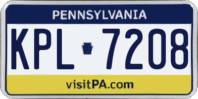 PA license plate KPL7208