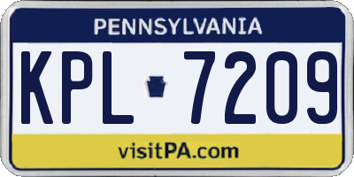 PA license plate KPL7209