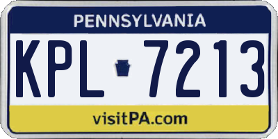 PA license plate KPL7213