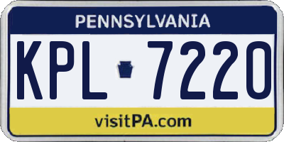 PA license plate KPL7220