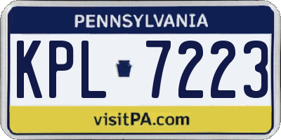 PA license plate KPL7223