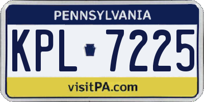 PA license plate KPL7225