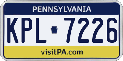 PA license plate KPL7226