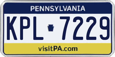 PA license plate KPL7229