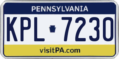 PA license plate KPL7230