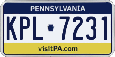 PA license plate KPL7231