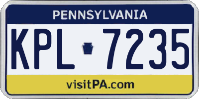 PA license plate KPL7235